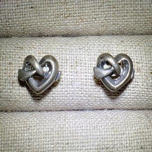 SOLD James Avery Silver Heart Knot Ear Posts